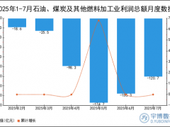 2025年1-7月石油、煤炭及其他燃料加工业利润总额统计分析