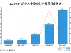 2025年1-6月汽车制造业财务费用统计分析