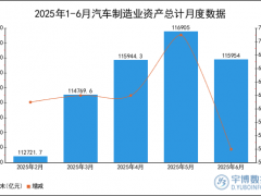 2025年1-6月汽车制造业资产总计统计分析
