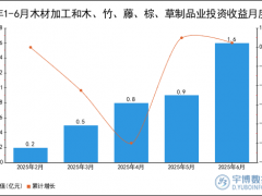 2025年1-6月木材加工和木、竹、藤、棕、草制品业投资收益统计分析